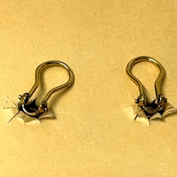 Vintage Goldette Black Glass Clip On Earrings on Original Card - Picture 6 of 7